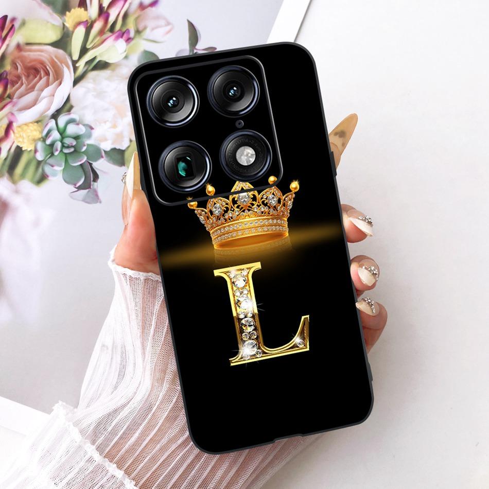 Чехол для телефона Motorola Signature 2026 с буквой Crown Для Motorola Signature XT2603-2 Черный Силиконовый Мягкие Чехлы Бамперы