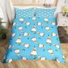 Cute Duck King Queen Duvet Cover Cartoon White Goose Bedding Set Funny Farmhouse Animal Comforter Cover Polyester Quilt Cover