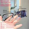 Men's Smart Bifocal Color-Changing Reading Glasses for Middle-Aged and Seniors