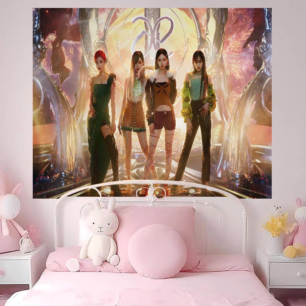Korean Kpop Group AAespas Printed Large Wall Tapestry Art Science Fiction Room Home Decor Decor Blanket