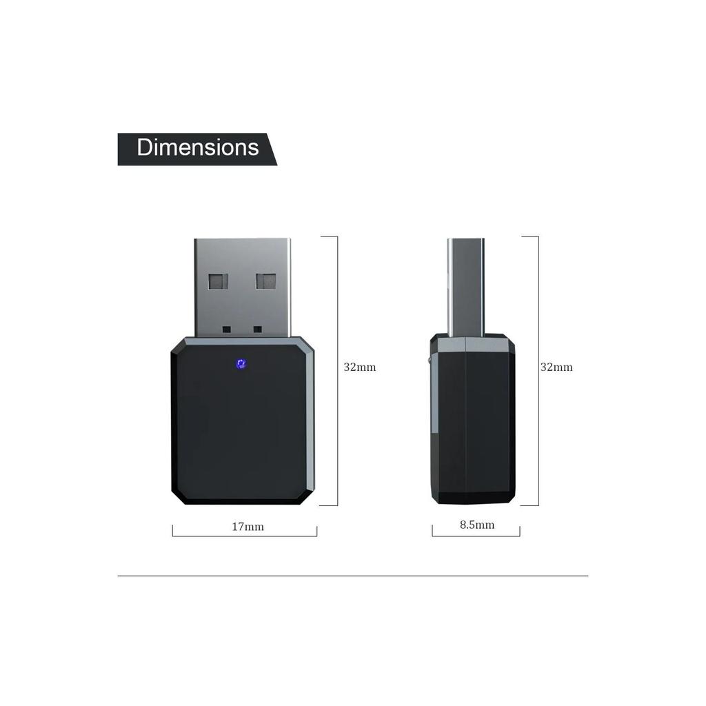 KN318 Bluetooth 5.1 Audio Receiver 3.5mm Aux Jack USB Adapter Car Hands-free Call Auto Bluetooth Transmitter for Car Radio Mp3 PC