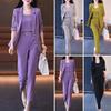 Spring and Summer Four Seasons Models Ladies Lapel Jacket + Inner + Casual Trousers Suit Profession Three-piece Set