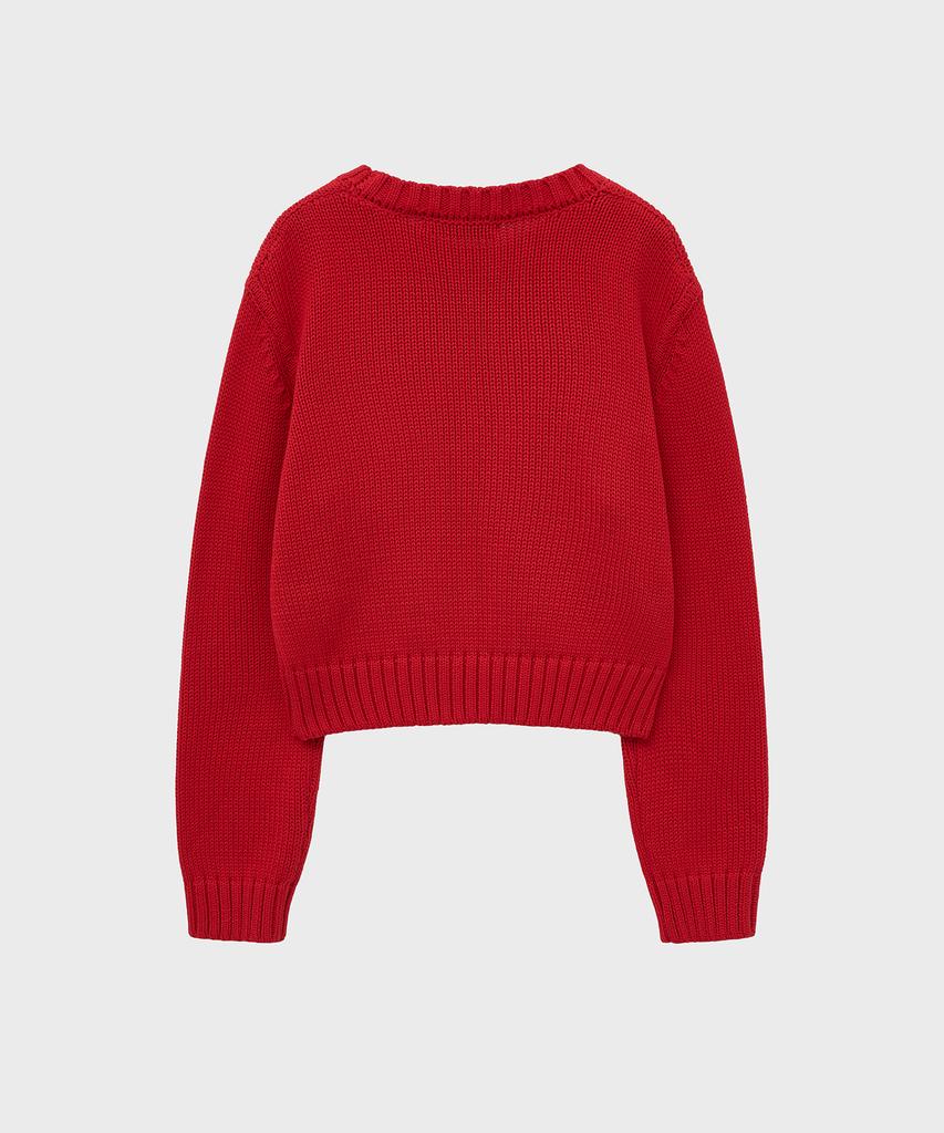 NOIRER FOR WOMAN Heavy Cotton Crop Knit (Red)