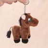 Cute Cartoon Plush Horse Doll Keychain Miniature Stuffed Animal Keyring Bag Pendant Stress Relief Toy