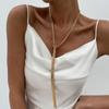 Long Tassel Tassel Pendant Necklace Metal Material Jewelry Set Earrings Set  Ladies Accessories