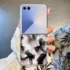 Прозрачный складной чехол для телефона с принтом в виде банта для Samsung Galaxy Z Flip 7 FE 6 5 4 3 Flip7 Flip6 Flip5 Flip4 5G, Жесткая крышка из ПК
