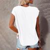 Летний женский топ, однотонная футболка с круглым вырезом и открытыми плечами, карманами и короткими рукавами