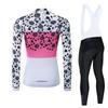 Осенние профессиональные велосипедные майки, комплект одежды для велоспорта, женские белые нагрудники с длинными рукавами, брюки для велосипедной одежды, костюм для гонок на велосипеде, спортивная одежда, колготки