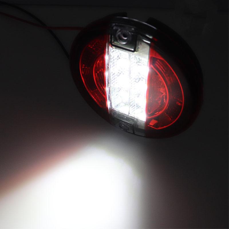 12V-24V 20LED Tail Light Rear Brake Stop Light Turn Signal Lamp Round Hamburger Bulb Fit Car Truck Lorry Van Trailer 3 Functions