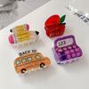 Acrylic Hair Claw School Bus Pencil Computer Fruit Shape Hair Clip Women