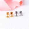 Simple Style Ball Snake Flower Earrings Stainless Steel Punk Geometric Mini Screw Stud Ear Jewelry Party Gifts For Women Men
