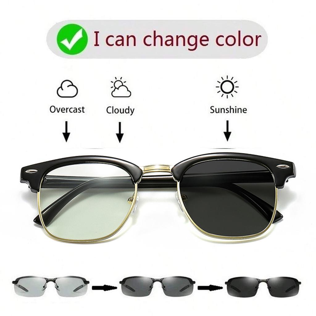 1pc Men Geometric Fashion Photochromic Glasses For School Life Daily Wlaking Clothing Accessories Casual Shades Accessories