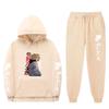 Mens Oversized Hooded Sweatshirt Set With Side Pockets Streetwear Style Cotton Blend Warm Winter Outfit