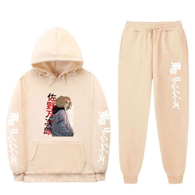 Mens Oversized Hooded Sweatshirt Set With Side Pockets Streetwear Style Cotton Blend Warm Winter Outfit