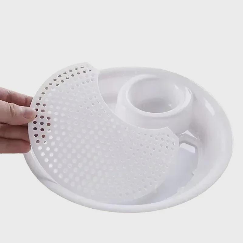 Double-Layer Creative Plastic Plate for Dumplings and Snacks with Vinegar Dish
