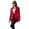 Women Suit Coat Lapel Long Sleeve Flap Pockets Suit Jacket Solid Color Single Button Office Lady Outwear