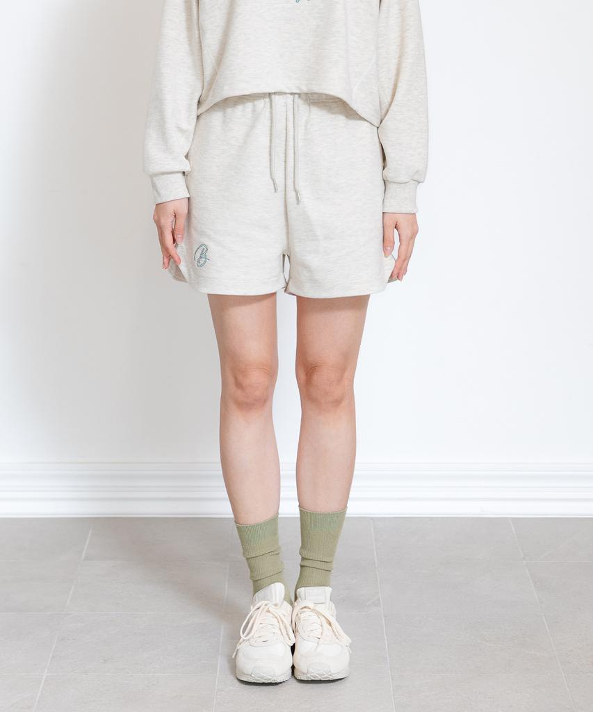 BAKKEN Signature Logo Sweat Shorts Bk2998_Oatmeal