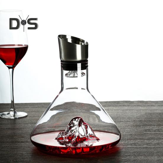Стеклянный графин для вина с аэратором, фильтрация из нержавеющей стали, 12 каналов аэрации, емкость 1600 мл, графин для красного вина ручной работы для винных бутылок