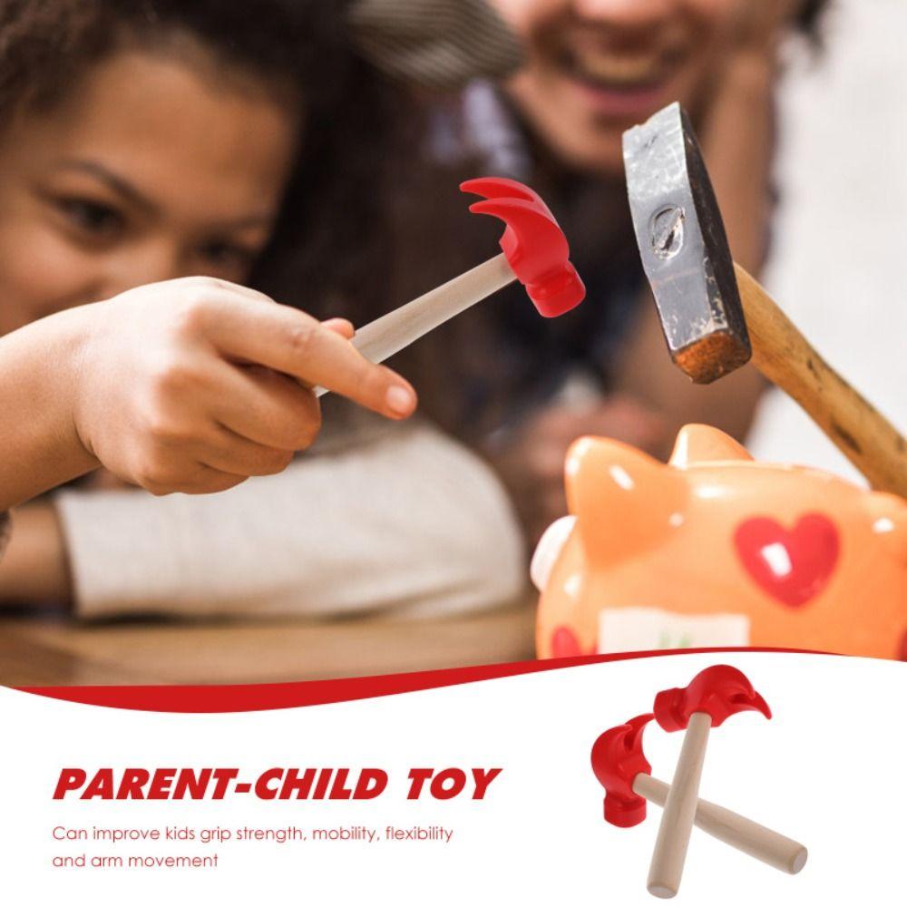 Wooden Handle Wooden Simulation Hammer Plastic Children Hammer Toy Mini Hammer  Kid