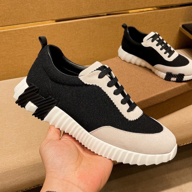 Мужская повседневная уличная обувь Матовая кожа Дышащая Беговая обувь Модный бренд Легкая роскошь Мода Контрастная Спортивная обувь