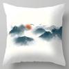 Деревянная подушка на спинку стула, прикроватная подушка татами, офисная подушка для сна, наволочка с пейзажной живописью в китайском стиле