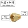 1/2 Inch M14 M18 M22 3/8" Thread Connector Brass Pipe Repair Extension Reducing Coupler Faucet Bubbler Copper Fittings 1pcs