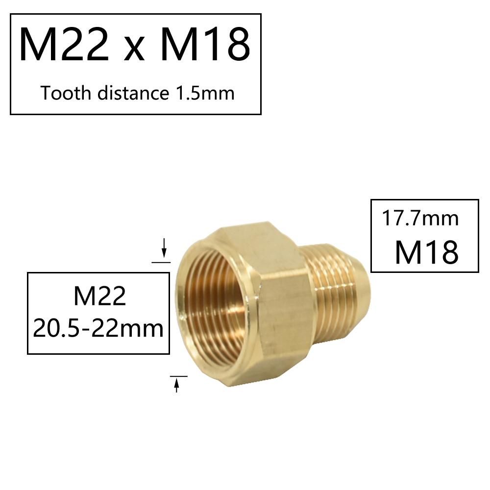1/2 Inch M14 M18 M22 3/8" Thread Connector Brass Pipe Repair Extension Reducing Coupler Faucet Bubbler Copper Fittings 1pcs