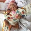 Original Brand 19 '' 49cm Simulation Rebirth Doll Loulou Closed Eyes Soft Cloth Body with PP Cotton Bebe Reborn Doll Handdraw Hair Newborn Babies Doll
