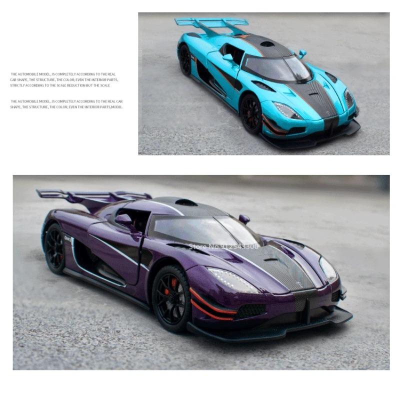 1/24 Koenigsegg One1, модель автомобиля из сплава, литая под давлением игрушка со звуковым светом, откатным моделированием, масштабная модель автомобиля, игрушка для мальчика, подарок на день рождения