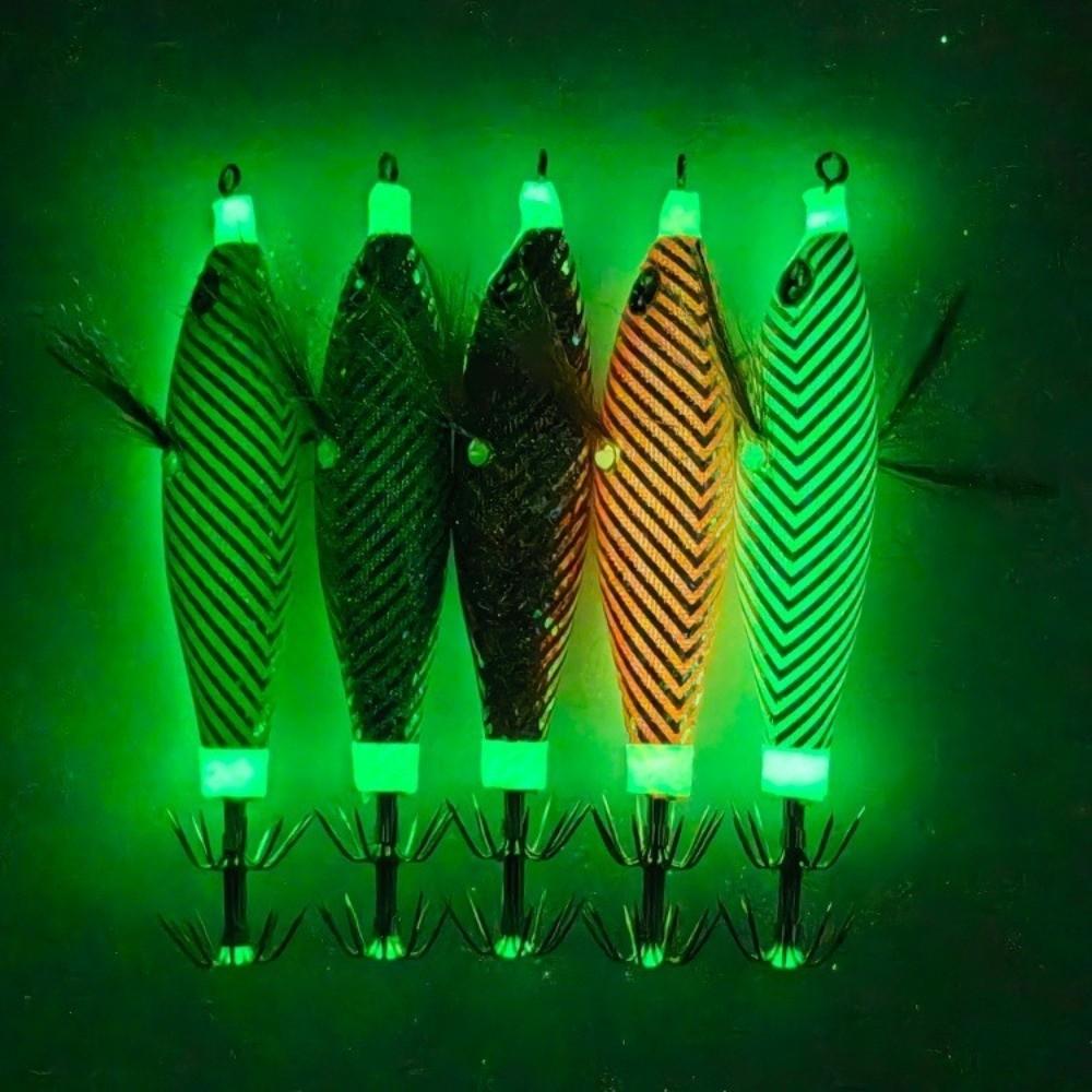 Luminous Coating Egi Jig Bait UV Glow Saltwater Fishing Lure Horizontal Jig Lure Saltwater Use