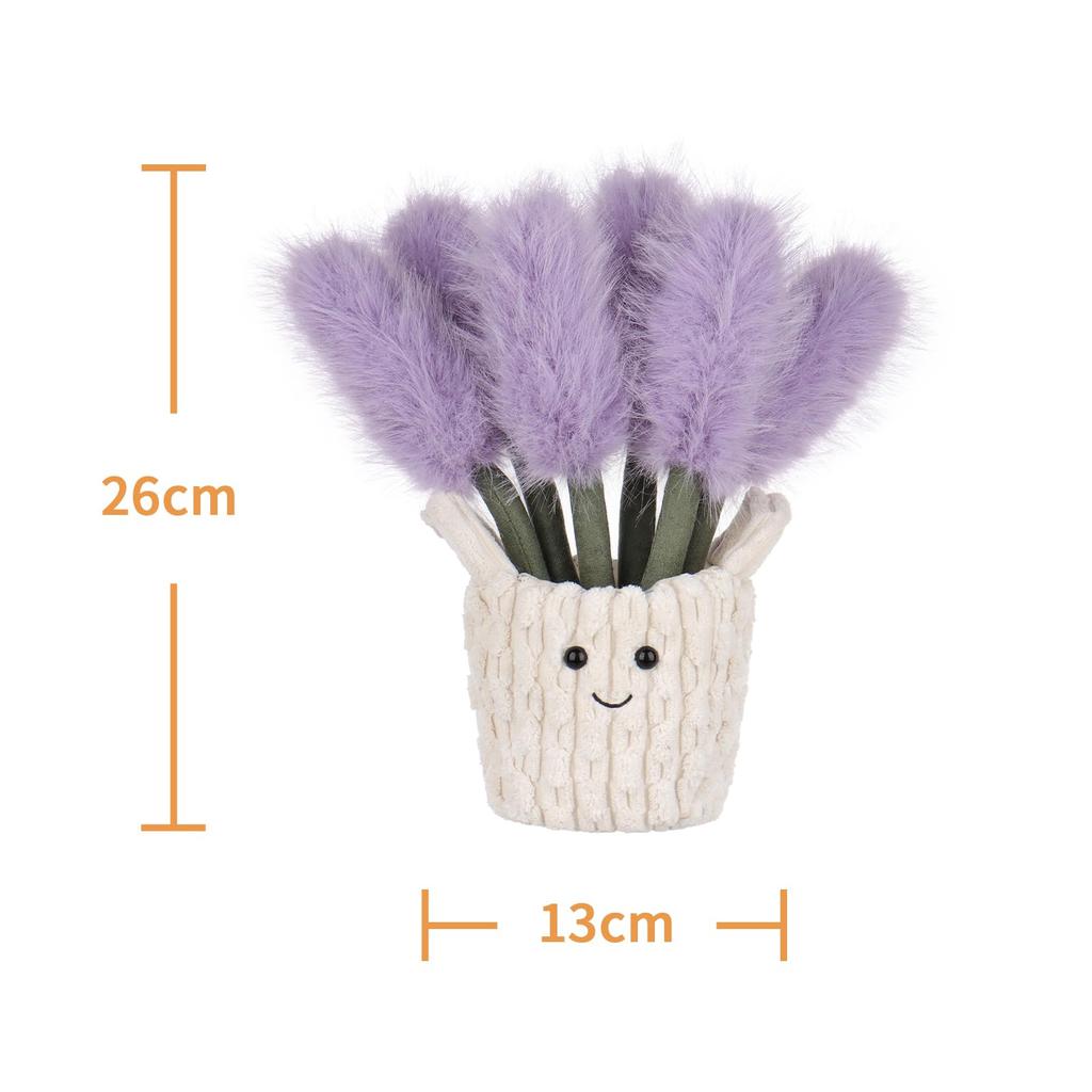 Apricot Lamb Potted Lavender Plush Toy for Kids, Soft and Cute, Fluffy Potted Lavender for Girls and Boys, 26cm