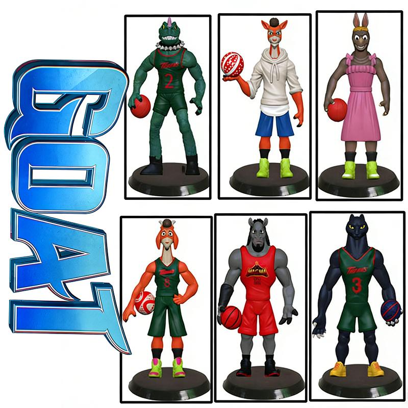 6pcs Anime Movie GOAT Anime Figure Will Harris Jett Fillmore Lenny Williamson Action Model PVC Desktop Statue Collection Toy Gif