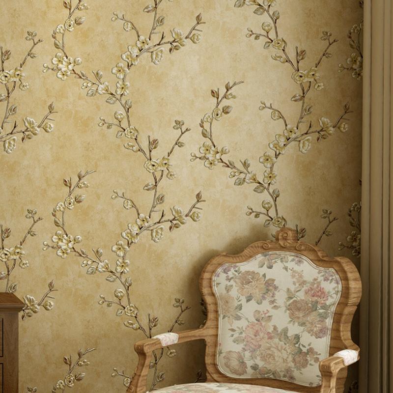 1м/рулон самоклеящиеся нетканые обои тонкого давления пасторальные обои для спальни европейская гостиная 3D фон