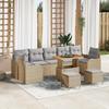 10-piece Garden Sofa Set with Cushions Beige Rattan Acacia 3364202