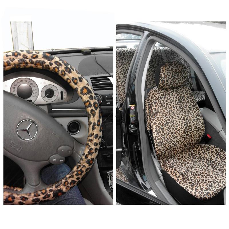 Роскошный чехол для сиденья автомобиля с леопардовым принтом, универсальные накладки на ремни безопасности и универсальная защита для сиденья автомобиля на руль 15 дюймов