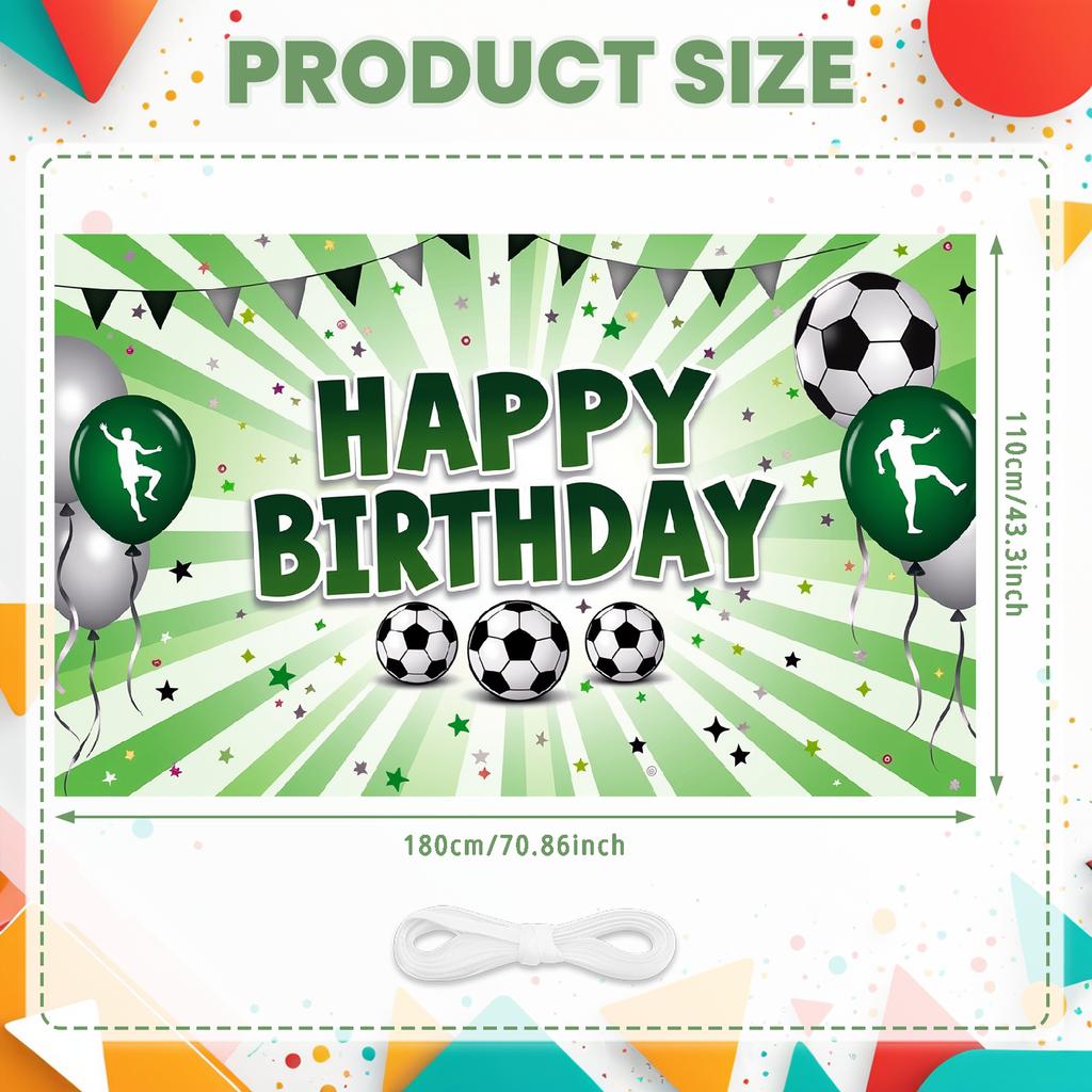 Баннер Разноцветные Шары Праздничный Баннер Футбольный Баннер Золотые Звезды Для Фотосессии Внутреннее Украшение Детское Мероприятие