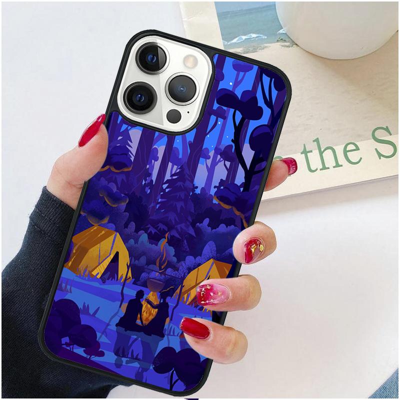 Nature Camping Art Phone Case For iPhone 17 Air 16 pro max 15 14 plus 12 13 Soft Bumper Shell Cover coque