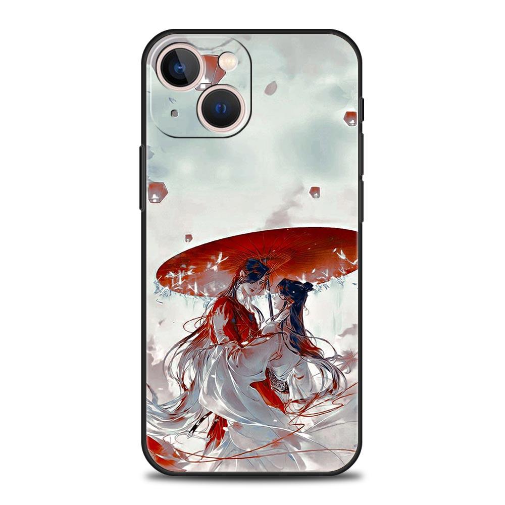 Tian Guan Ci Fu Благословение Небесного Чиновника Роскошный Чехол для Телефона Для iPhone 15 13 14 12 11 Pro MAX XR X SE XS 7 8 Plus Черный Чехол