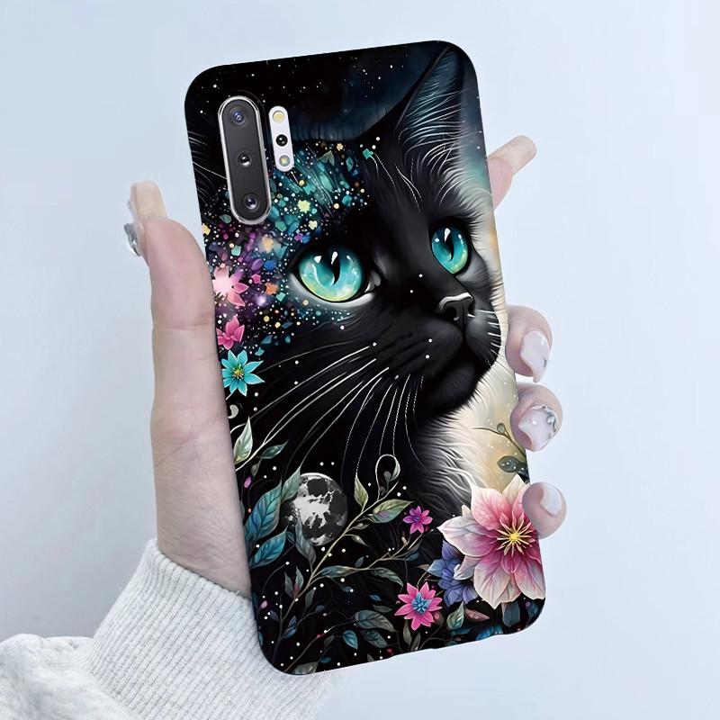 For Samsung Galaxy Note 10 Plus N970F N975F Phone Case Butterfly Flower Girl Design Soft Silicone TPU Back Housing Note10 Covers