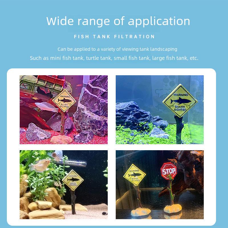 Креативное украшение для аквариума в виде черепа акулы из смолы: Предупреждающий знак «Аквариум» для ландшафтного дизайна.