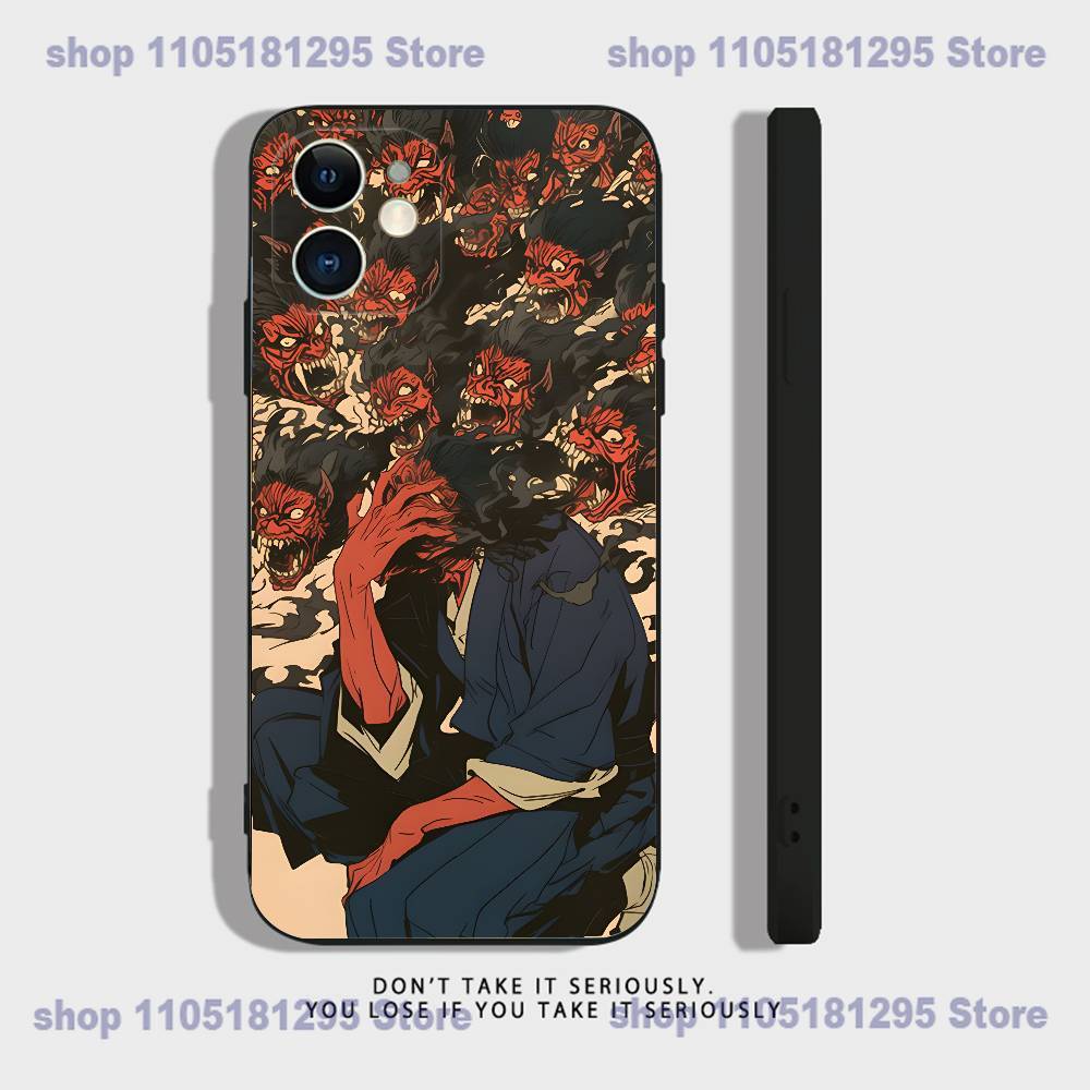 Япония Укиё-э Самурай Море Чехол для телефона Для iPhone 17,16,15,14,13,12,11Pro,X,XS,Max,XR,Plus,Mini Мягкий силикон Черный Ударопрочный ТПУ