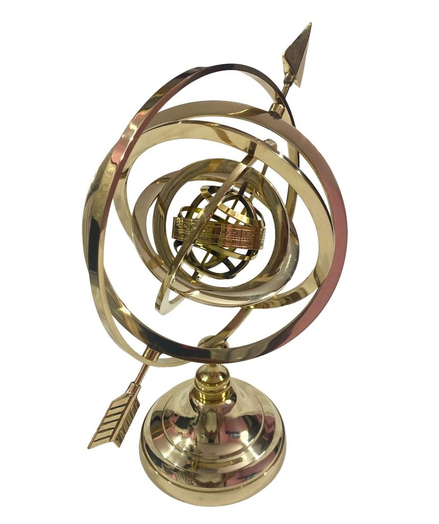 Латунный глобус армиллярной сферы со стрелкой, Морской навигационный астролябический глобус, Декор для стола дома и офиса