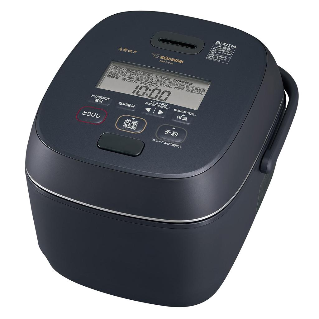 Zojirushi Rice Cooker Pressure IH Rice Cooker 1 Sho Cooking Flame Cooking Slate Black NW-PV18-BZ