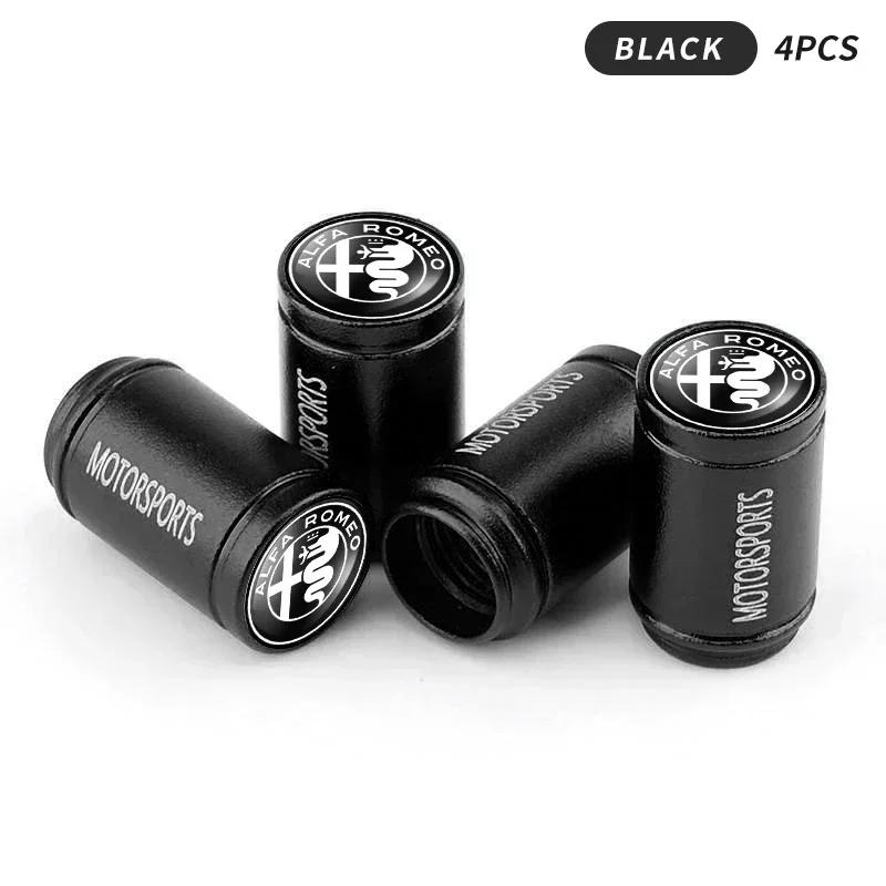 ACPXJ1 4Pcs Metal Car Styling Wheel Tire Valve Caps Cover Accessories For Alfa Romeo 159 Giulietta Giulia 147 Mito 156 166 Stelvio
