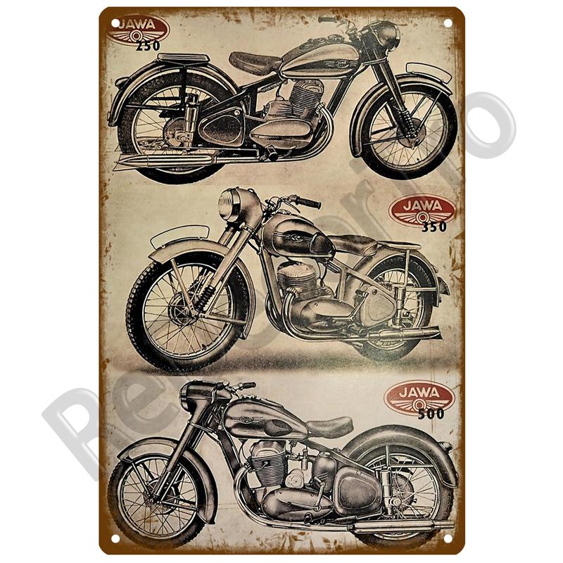 JAWA Vintage Wall Poster Vintage Retro Wall House Restaurant Decoration Plaque Metal Wall Decor Art Metal Sign Tin Sign Plate