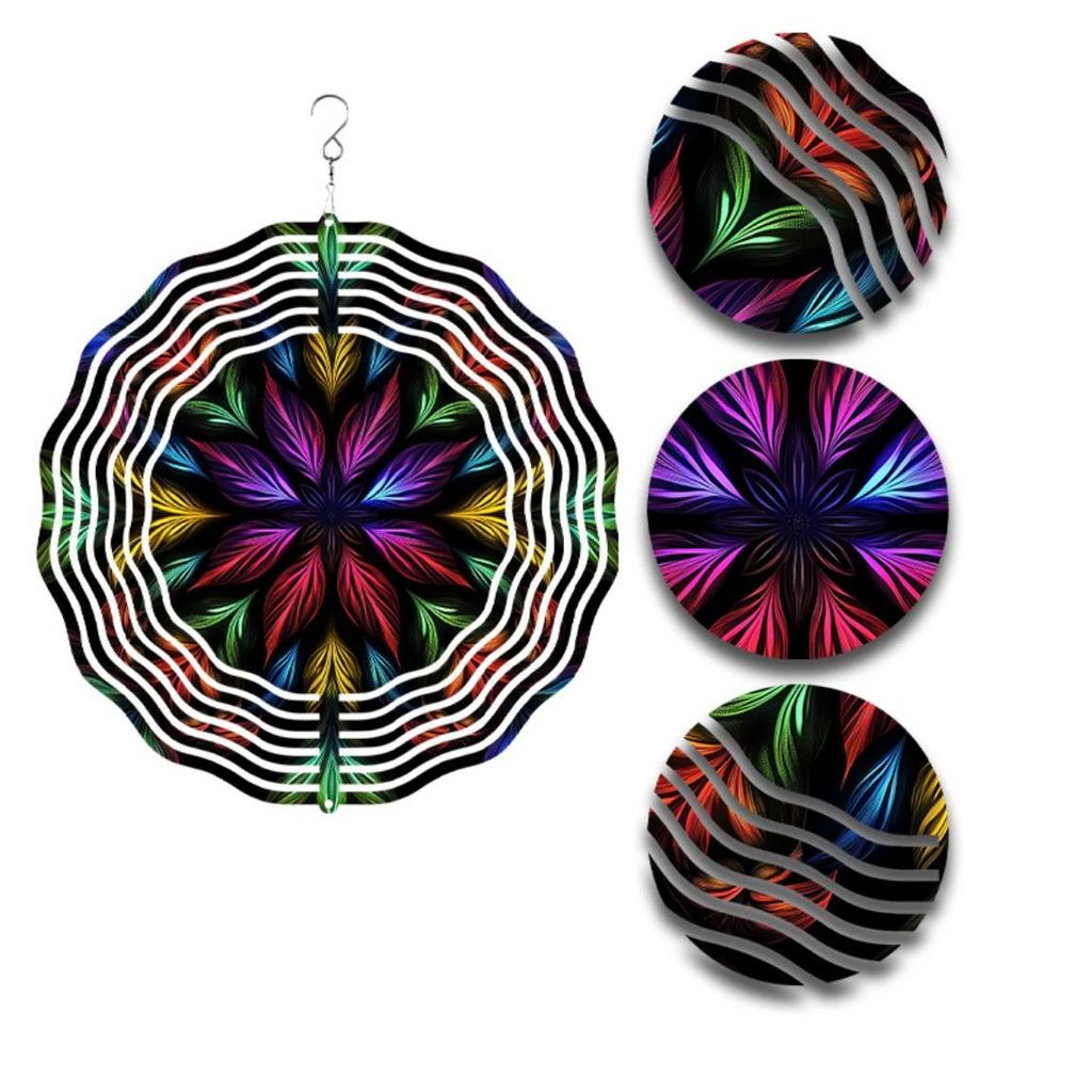 10 Inch Bohemian Wind Spinner Outdoor Decor with 360 Rotating Hook Perfect for Balcony Garden Spring Summer Gift for Friends Family