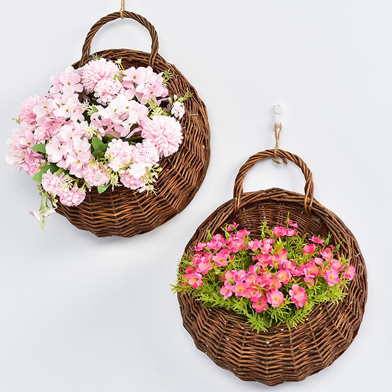 Ручная работа плетеный ротанговый цветочный горшок настенный плетеный ротанговый горшок садовый держатель для растений настенный горшок для цветов домашний декор