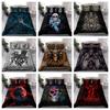 Красочный череп 3D печатный комплект постельного белья комплект постельного белья чехол пододеяльник комплект