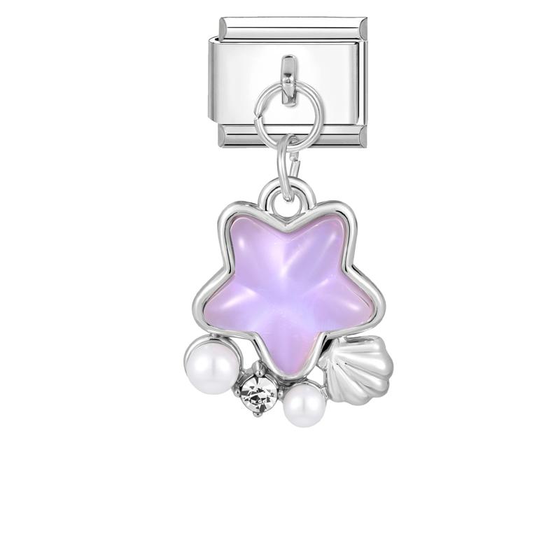 Crystal Moon Butterfly Rose Star Bow Cats Pendant Italian Charm Link Fit 9mm Stainless Steel Bracelet Women Jewelry DIY Making