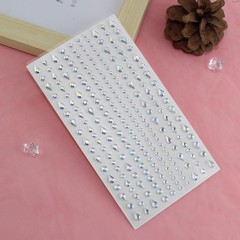 Mixed Shapes Rhinestone Pack White Acrylic Gems Stars Hollow Out Stars Pearls for Crafts DIY Costume Makeup Party Decorations